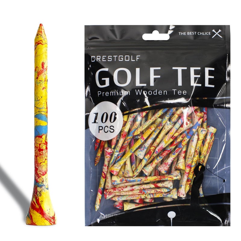 Crestgolf Fantastic 2 3/4"(70mm) Wooden Golf Tees 100 pcs/Bag - Image 2